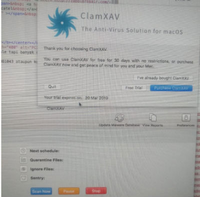 ClamXAV scan dan hapus virus secara gratis